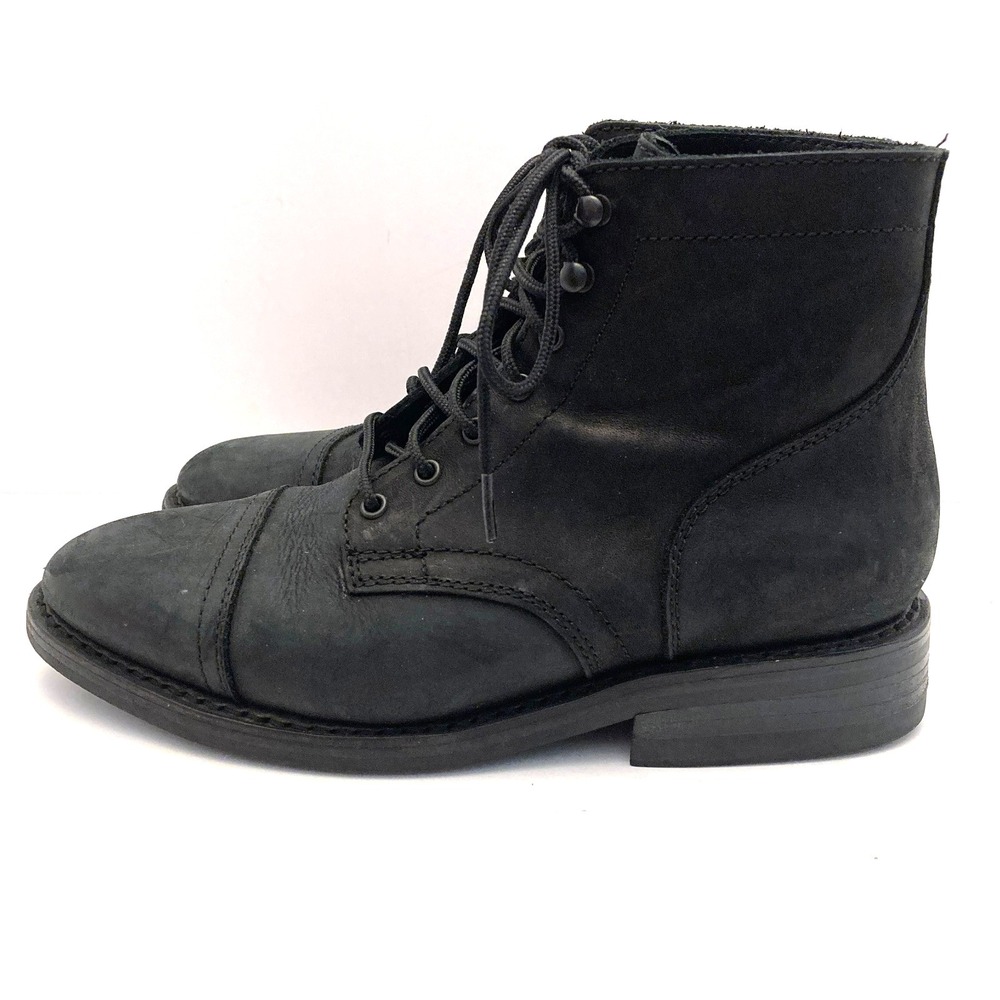 Thursday Boot Co Everyday Captain Boots Matte Black Mens 8.5 Cap Toe Lace Up - Picture 2 of 8